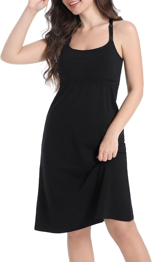 SUIEK 3-Pack Maternity Nursing Nightgown Cotton Breastfeeding Dress Pregnancy - Image 6