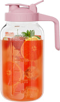 Glass Mason Jar Pitcher, 64 oz Wide Mouth Jug by KOIKEY