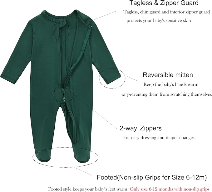 Aablexema Baby Footie Pajamas Zipper - Image 3