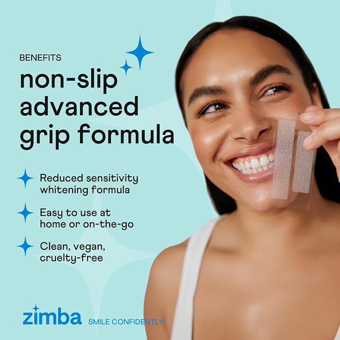 Zimba Peppermint Flavored Teeth Whitening Strips | Vegan, Enamel Safe Hydrogen - Image 4