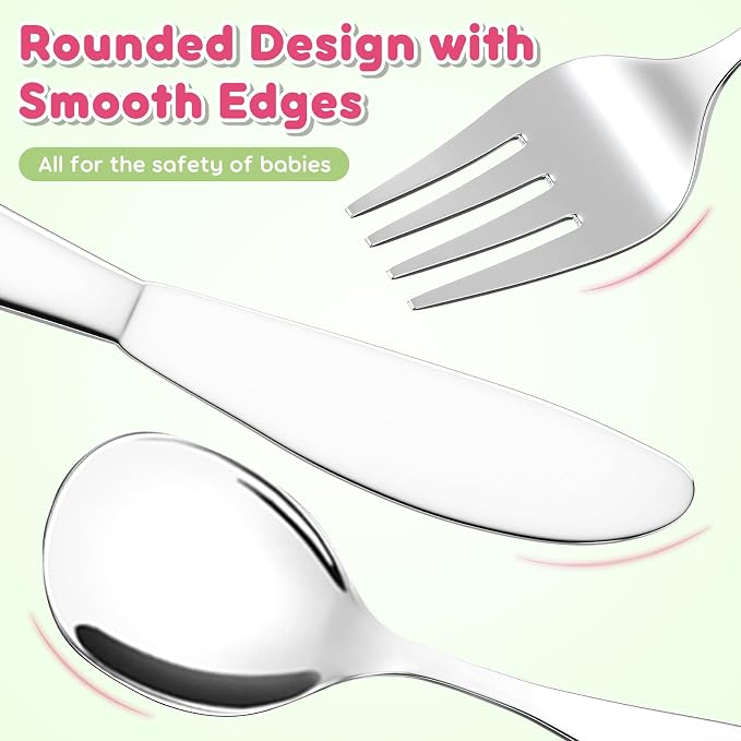 Lehoo Castle Kids Silverware, Kids Utensils Includes Forks and Spoons, Toddler - Image 4