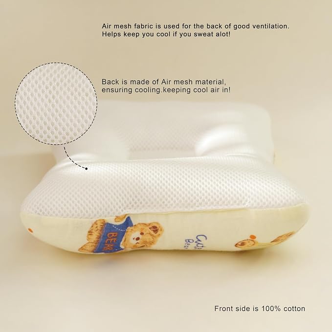 Unisex Pillow 13x9x2, Hypoallergenic Airmesh Breathable Cool 100% Cotton - Image 2