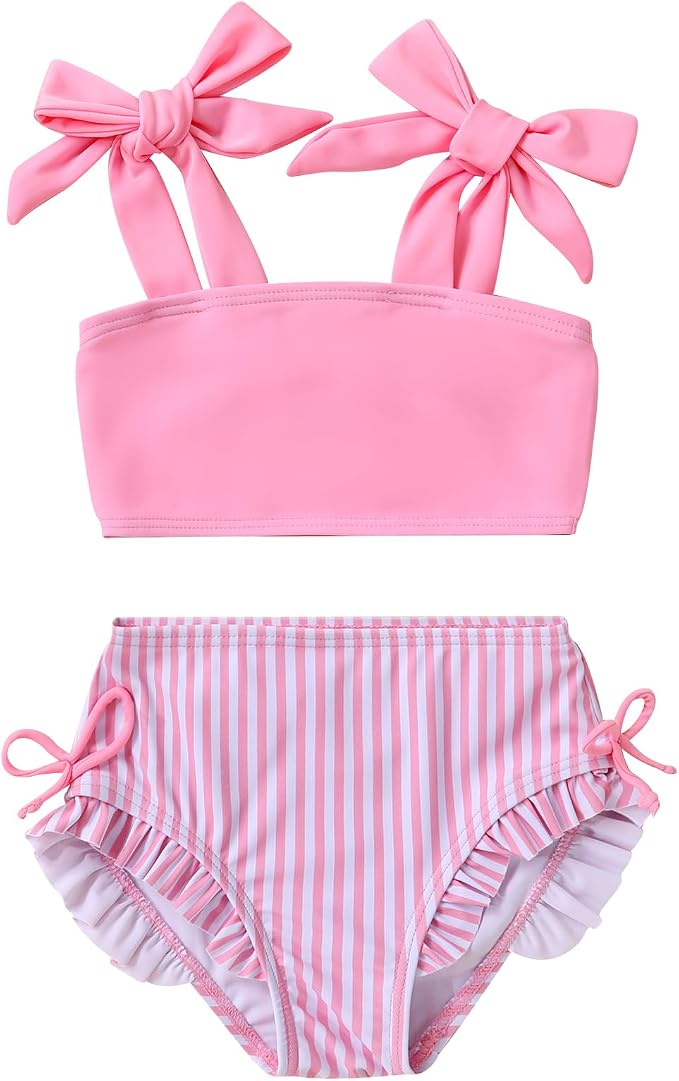 Toddler Swimsuit Girl Color Block Stripe Swimwear Baby Girl Summer Beach by MAMAMI