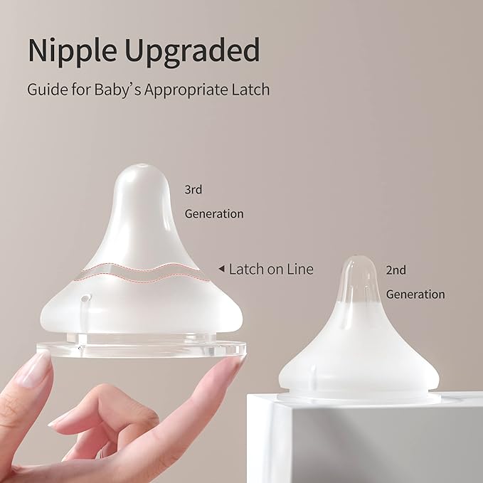 Pigeon Silicone Nipple with Latch-On Line, Natural Feel, 1+ Months - Image 3