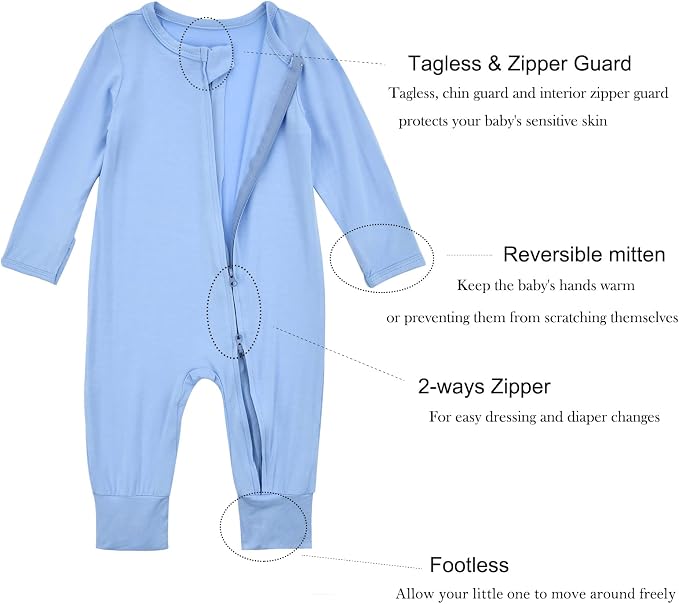 Aablexema Baby Footless Pajamas Zipper - Image 3