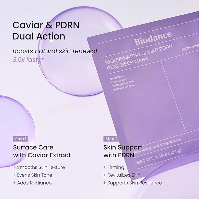 BIODANCE Rejuvenating Caviar PDRN Real Deep Mask, Overnight Hydrogel Mask - Image 7