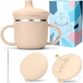 BUSOHA Stainless Steel Sippy Cups - 3 IN 1 Silicone Sippy Cup by BUSOHA