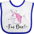 inktastic 1st Birthday Unicorn Baby Bib by Inktastic
