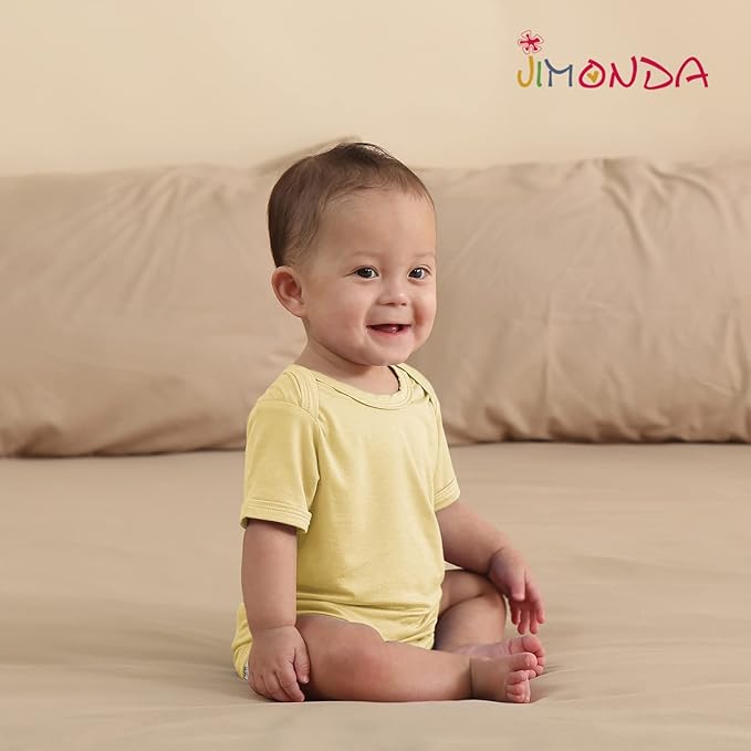 Jimonda Baby Bodysuits Rayon from Bamboo Short Sleeve Baby Boys Girls Rompers - Image 9