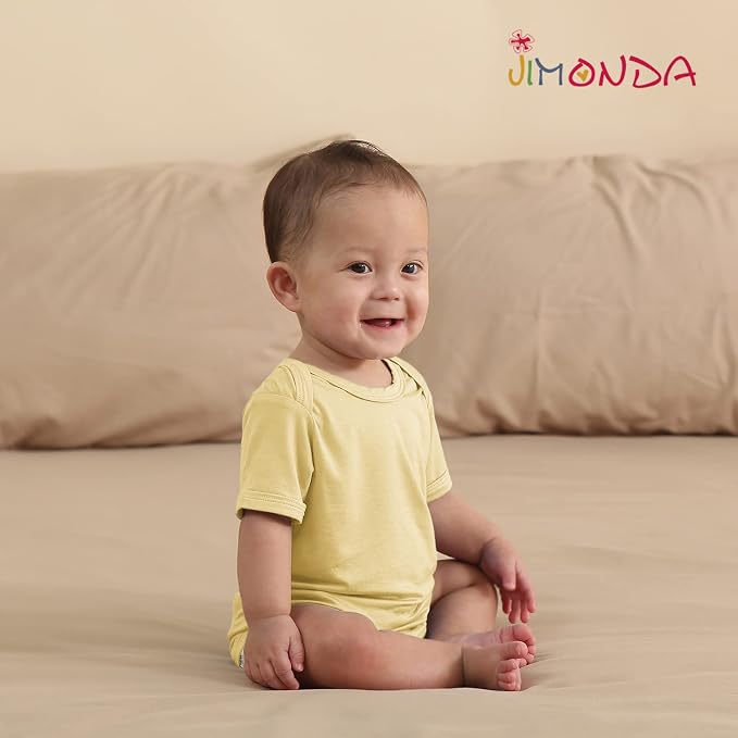 Jimonda Baby Bodysuits Rayon from Bamboo Short Sleeve Baby Boys Girls Rompers - Image 9
