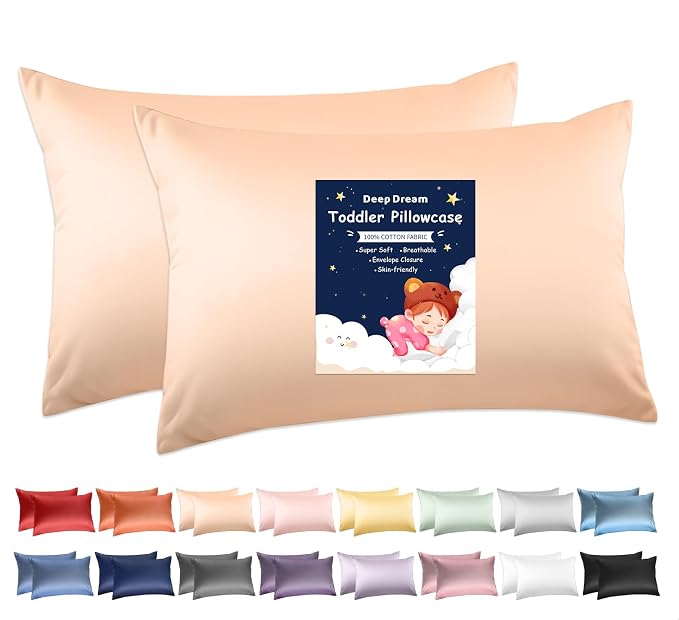 Deep Dream Toddler Pillowcases for 13x18 Pillow 2 Pack, 100% Cotton Travel by DeepDream