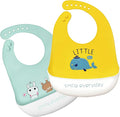Silicone Bibs for Babies and Toddlers 2 Sets Feeding Bibs for Boy and Girl by Eimmabey