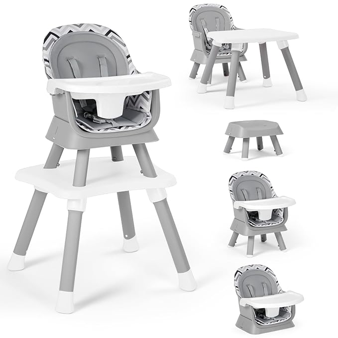 Baby High Chair, 8 in 1 Convertible Highchairs by TODEFULL