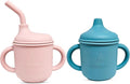 Silicone Transition Sippy Cup for 6+ month old | Includes 1 Toddler straw cup & by HippoBaby
