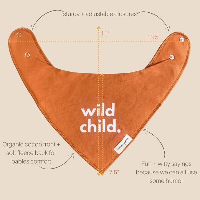 Denver James Bandana Feeding Drool Baby Bib I Soft Organic Cotton I Fleece Back - Image 9