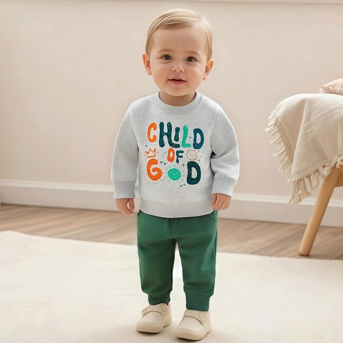 Nyapruwe Toddler Baby Boy Fall Outfit Funny Print Long Sleeve Sweatshirt - Image 3