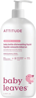 ATTITUDE Baby Dish Soap and Bottle Cleaner, EWG Verified Dishwashing Liquid by ATTITUDE