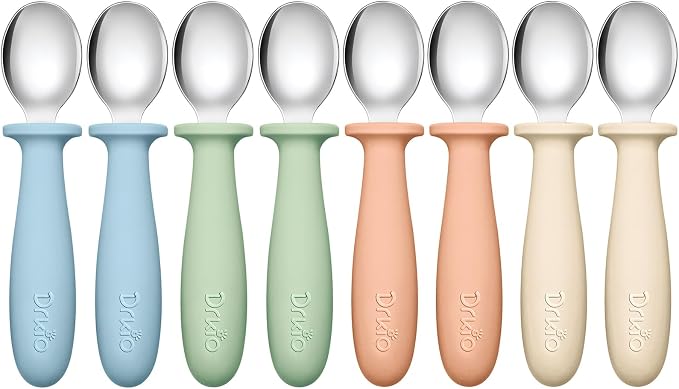 DRKIO 8 PCS Toddler Spoons Set by DRKIO