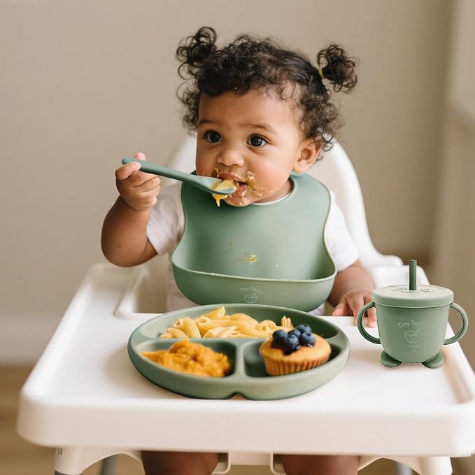 10-Piece Silicone Baby Feeding Set – BPA-Free, Spill-Proof Suction Plate - Image 4