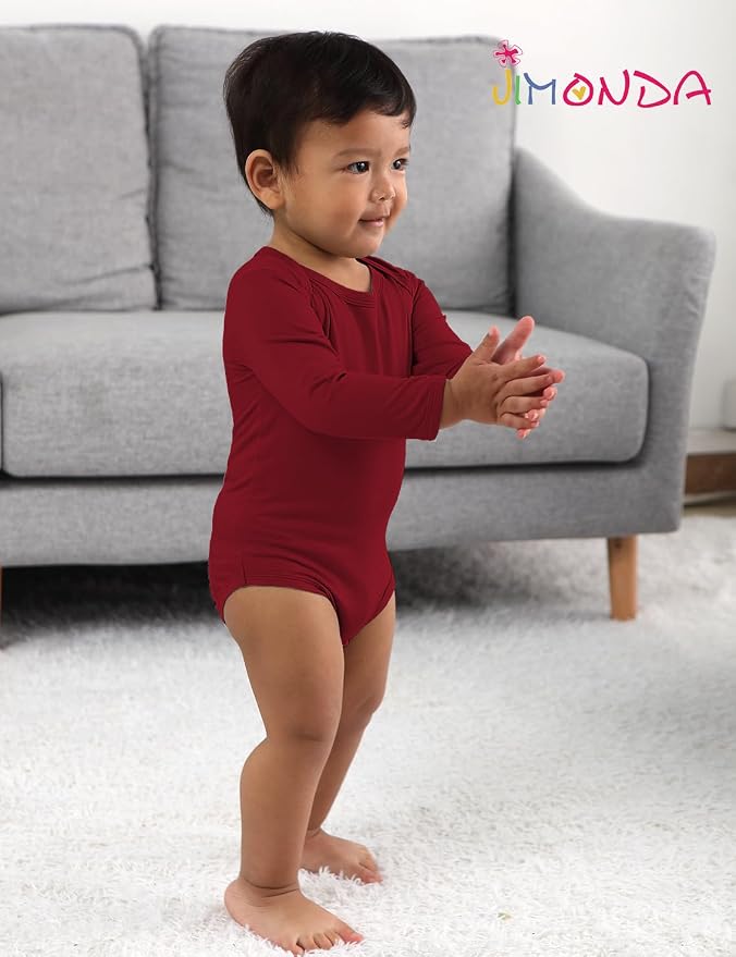 Jimonda Bamboo Baby Bodysuit Long Sleeve Infant Romper Soft Boy Girl Unisex - Image 3