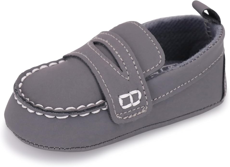 LONSOEN Baby Girls Boys Loafers Prewalker Dress Crib Shoes by LONSOEN