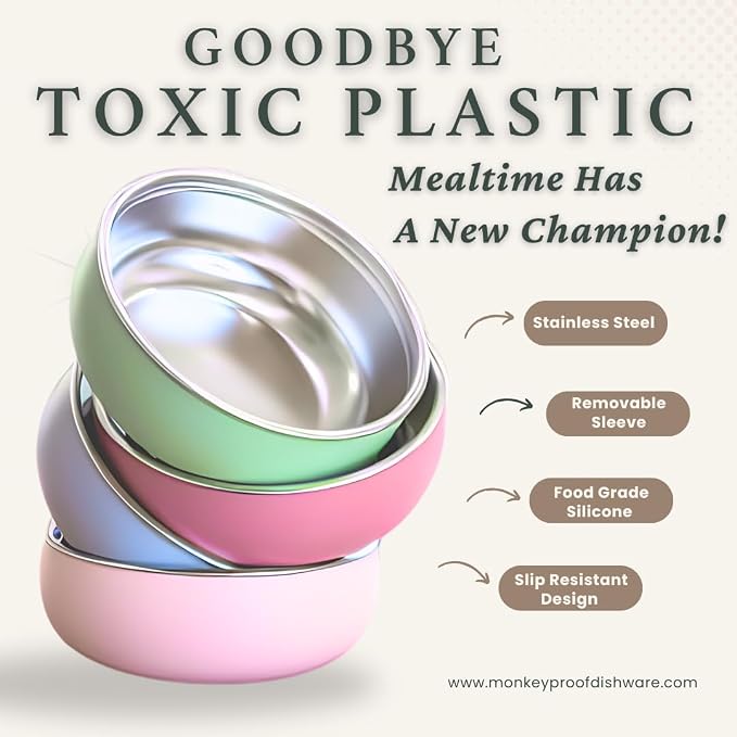 Monkey Proof™ Non-Toxic Stainless Steel Child Bowl 5” - Image 2