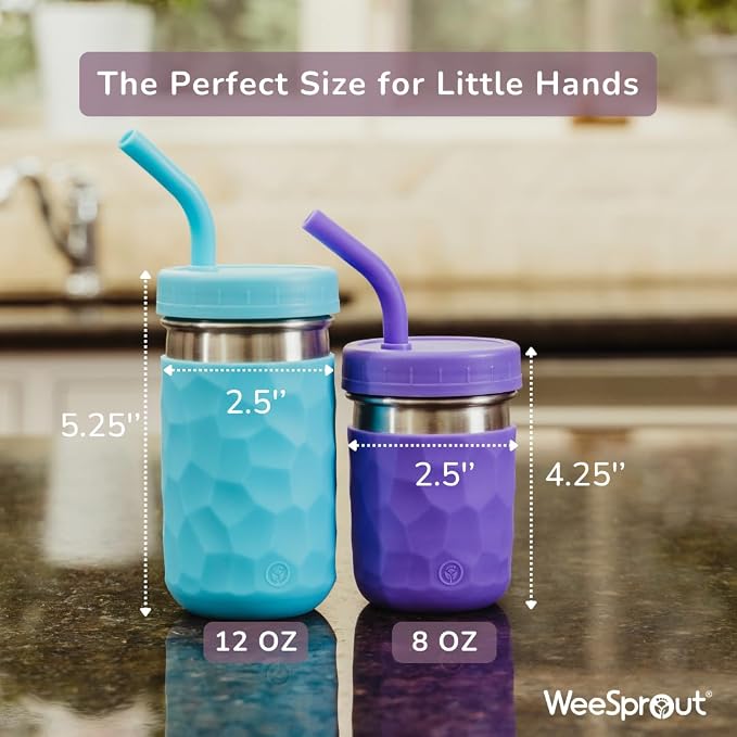 WeeSprout 2-in-1 Drinking Cups for Kids, Durable Stainless Steel Tumbler for - Image 4