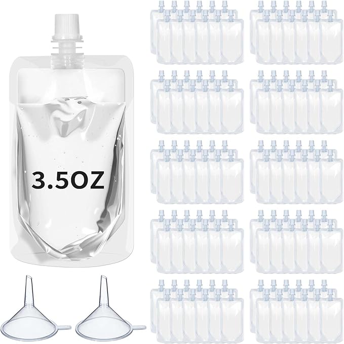 Meanplan 100 Pcs Plastic Pouches Bulk Reusable Squeeze Pouches Clear Plastic by Meanplan
