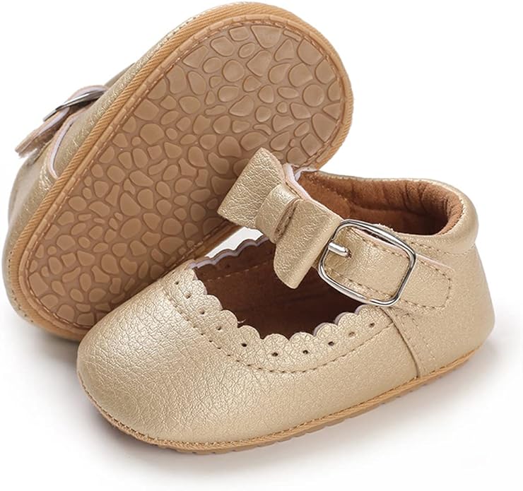 COSANKIM Baby Girls Mary Jane Flats Shoes Anti-Slip Rubber Sole Infant Toddler by COSANKIM