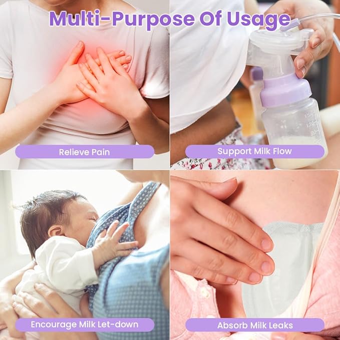 2 Larger Breast Ice Packs with Soft Covers and 6 Breast Pads - Image 3