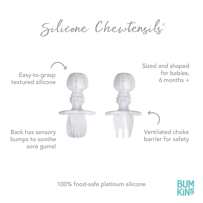 Bumkins Baby Utensils Set, Chewtensils Silicone Spoons - Image 5