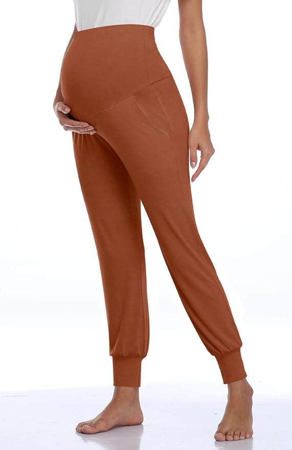 AMPOSH Women's Maternity Pants Stretchy Lounge Workout Pants Casual Loose Comfy - Image 3