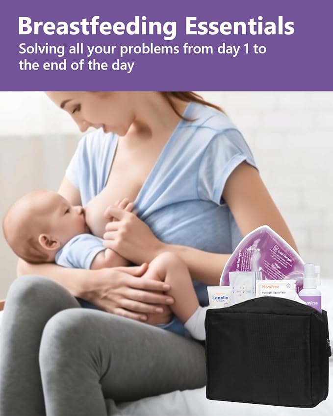 Breastfeeding Essentials Kit for Nursing Moms Nipple Relief, 60 Piece Gift Set - Image 8