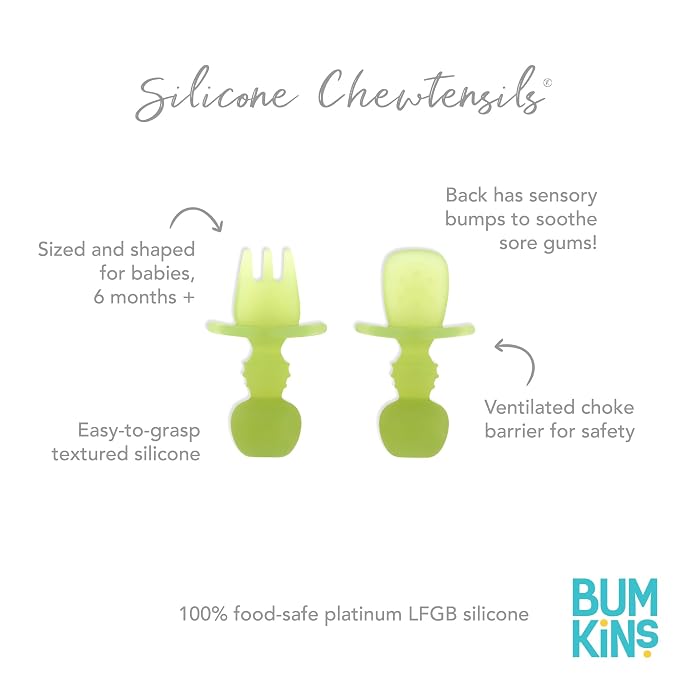 Bumkins Baby Utensils Set, Chewtensils Silicone Spoons - Image 5
