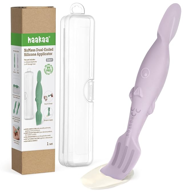 haakaa Baby Diaper Cream Spatula, NoMess Dual-Ended Silicone Diaper Rash Cream by haakaa