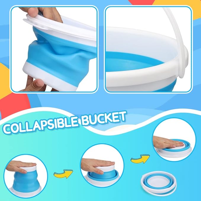 Silicone Beach Foldable Buckets Toys Halloween Bucket, 3L Jumbo Sand Pails - Image 3