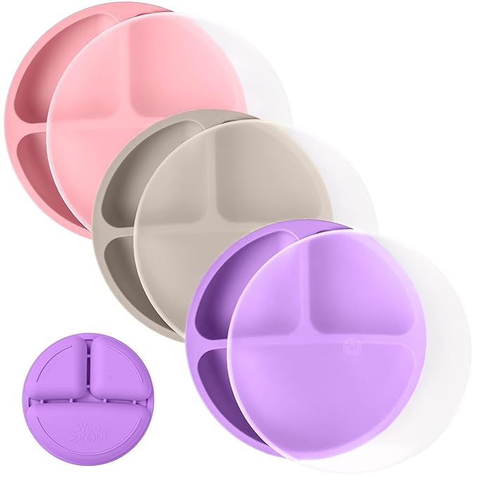 WeeSprout Silicone Plates for Babies & Toddlers 100% Food-Grade Dishes for Self by WeeSprout