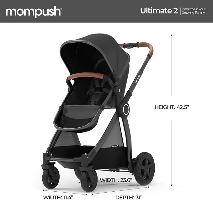 Mompush Ultimate2 Baby Stroller, Premium Convertible Full-Size Stroller - Image 9