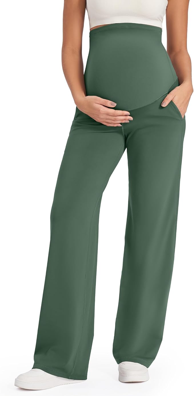 G4Free Maternity Pants Over The Belly Yoga Dress Work Pregnancy Pants Stretchy by G4Free