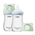 Natural Glass Baby Bottle for Breastfeeding Babies, 8oz Anti-Colic Baby Bottle by yanyoyo
