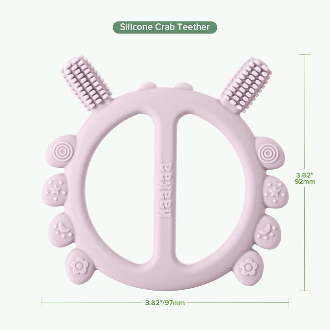 Haakaa Silicone Crab Baby Teether, Baby Toys, 360°Baby Toothbrush Head - Image 8