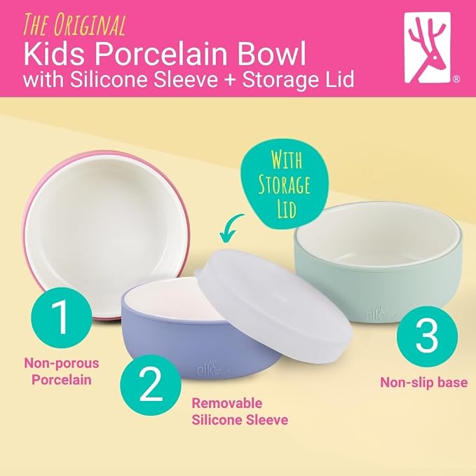 Elk and Friends Kids Porcelain Bowls - Image 2