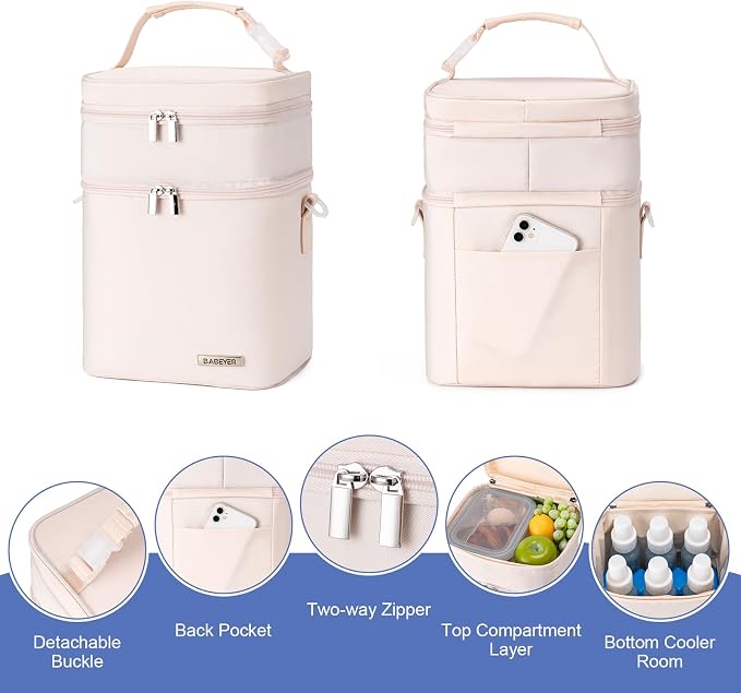 Breastmilk Cooler Bag with Ice Pack Fits 6 Baby Bottles Up to 9 Ounce - Image 5