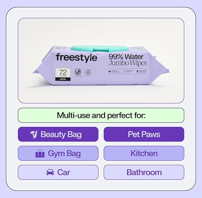 Freestyle Soft Jumbo Baby Wipes, Hypoallergenic and Unscented, Water-Based Wet - Image 9