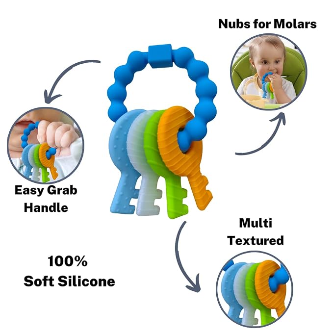 Baby Keys Teether Toys, Silicone Teething Toys - Image 4