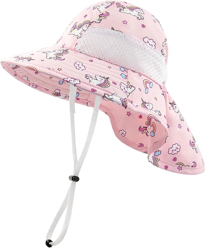 XIAOHAWANG Girls Sun Hat Baby Beach Hats Boys UPF 50+ Kids Summer Protection by XIAOHAWANG