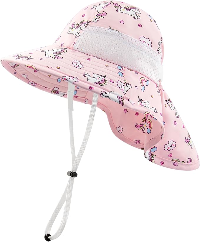 XIAOHAWANG Girls Sun Hat Baby Beach Hats Boys UPF 50+ Kids Summer Protection by XIAOHAWANG