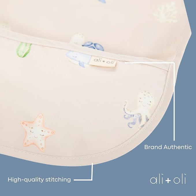 Ali+Oli Smock Bibs for Babies, BPA-Free Oeko-Tex Certified, Waterproof Baby - Image 5