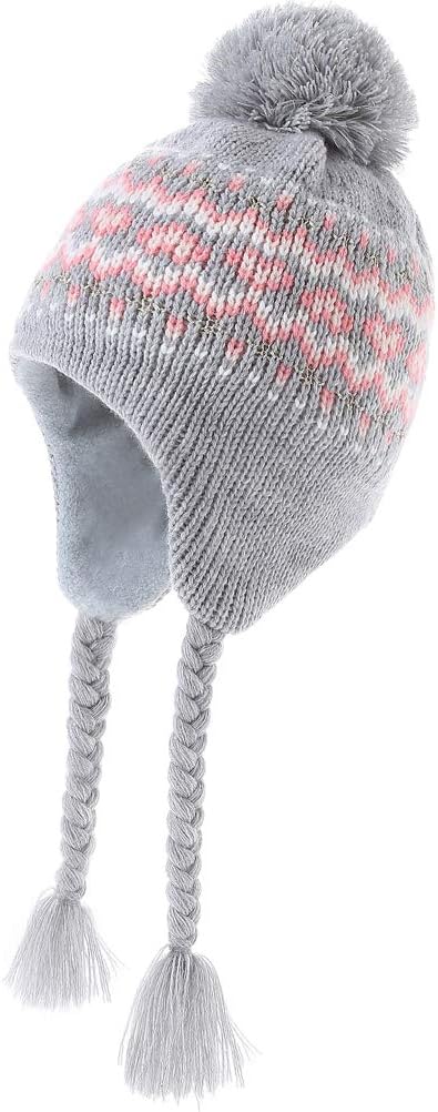 Moon Kitty Girls Knit Hats Winter Fleece Lining Skiing Winter Caps by Moon+Kitty