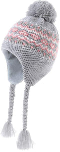 Moon Kitty Girls Knit Hats Winter Fleece Lining Skiing Winter Caps by Moon+Kitty